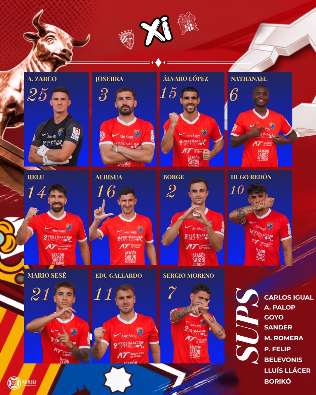 Este es el once rojillo para recibir al Águilas FC en Pinilla