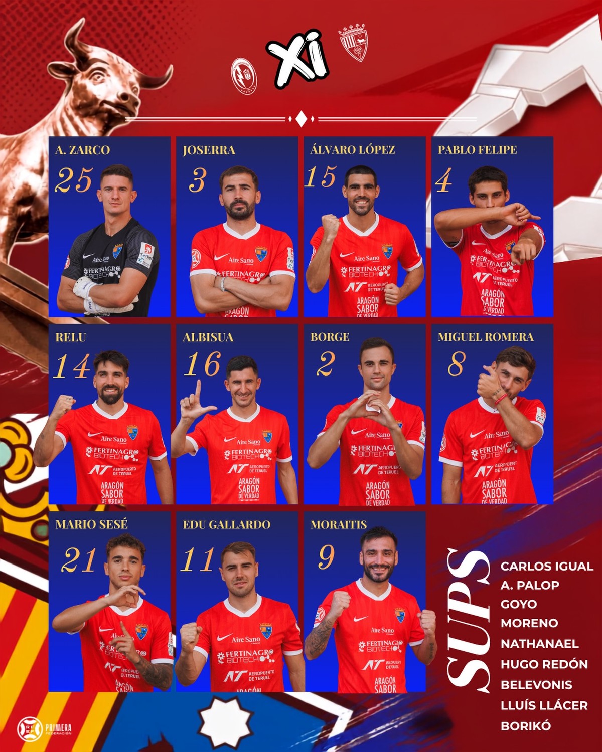 Este es el once rojillo para visitar al Rayo Majadahonda en el Cerro del Espino