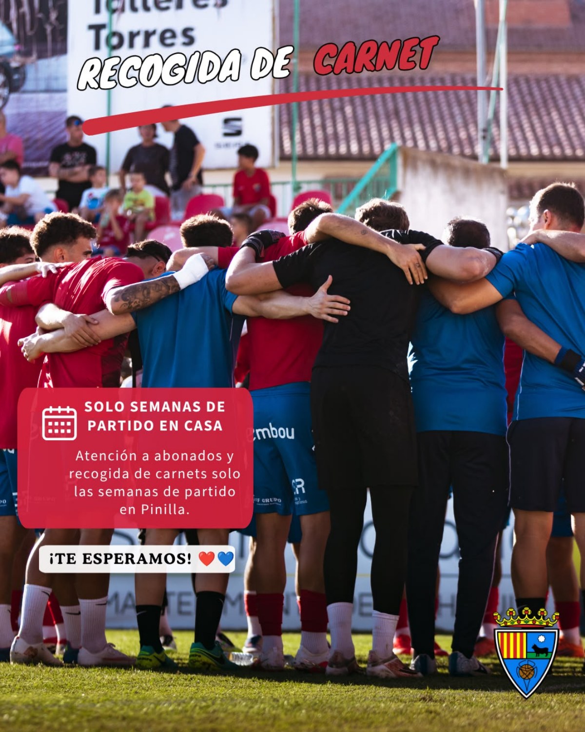 Recogida de carnets: solo las semanas de partido en Pinilla